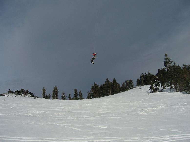 and flying down the hill.