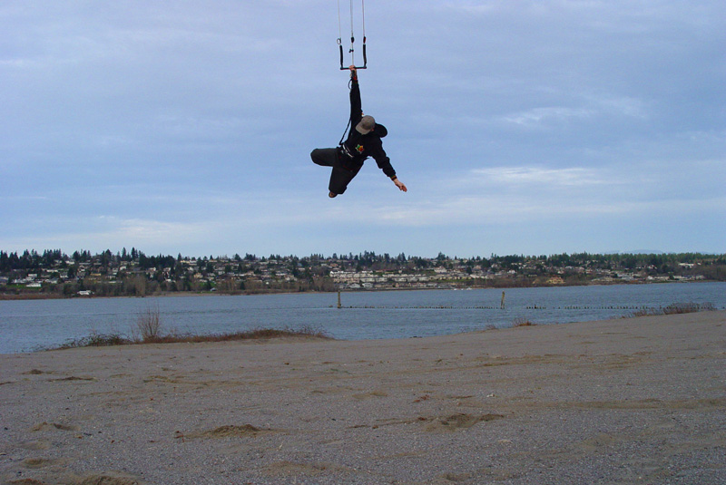 JP trying to Kung-Fu over sand...