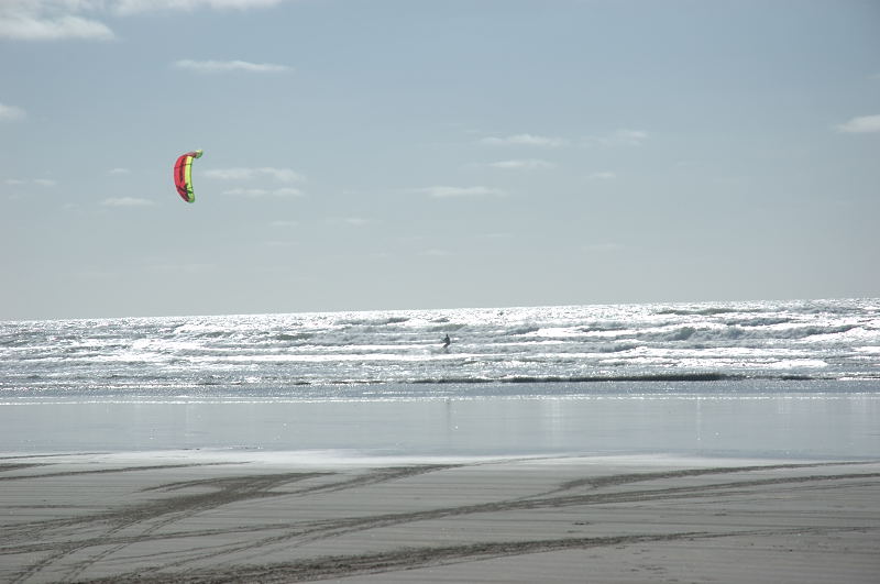 Me getting some action on the skimboard. After four hours of trying, I finally got a mad slash at a wave.