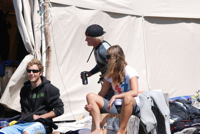 Ben, Paul and Tory hanging out watching the Boarder X.