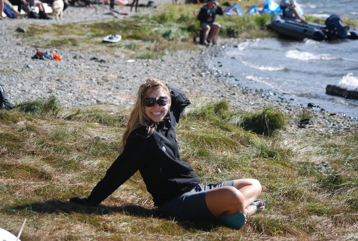 Tory shows how much she was enjoying the day - after the sun came out of course!