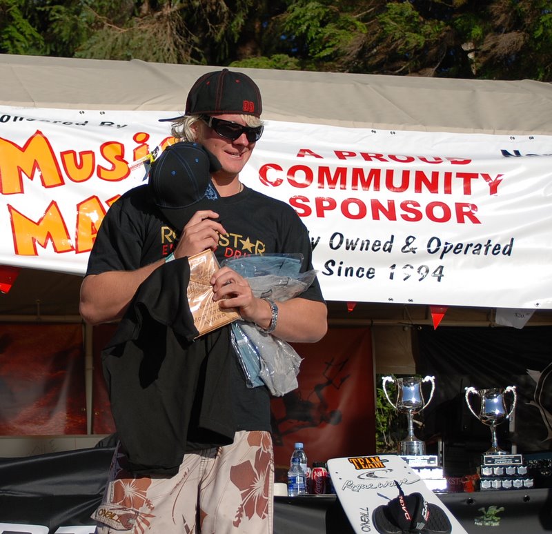 Paul Porter receives the Most Stoke award - after going out with Duct Tape on his heel!