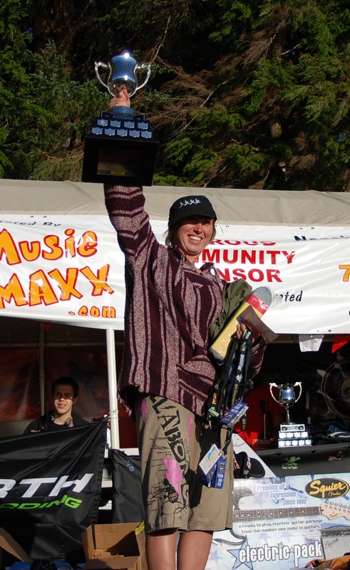 Shannon smiles with her Best Overall trophy - and the Beer Passes!