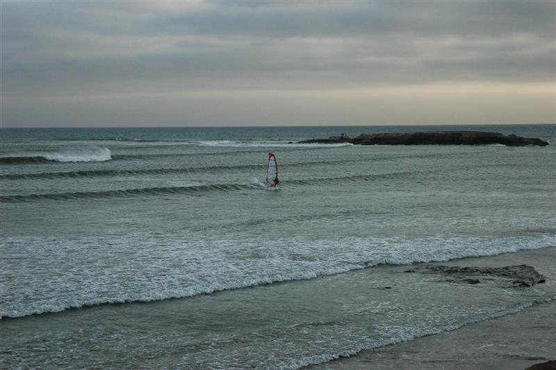 This dude was stoked to make it back to shore in the offshore winds that were dying.