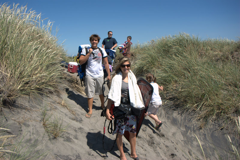 Karen and Jordon coming over the hill.