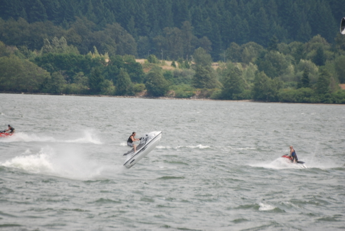 Jet skis in action