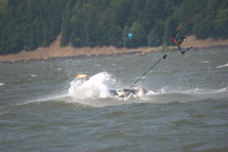 Step 2 of my unhooked backroll to face plant. Notice the nice horizontal position and face fully buried in the water.