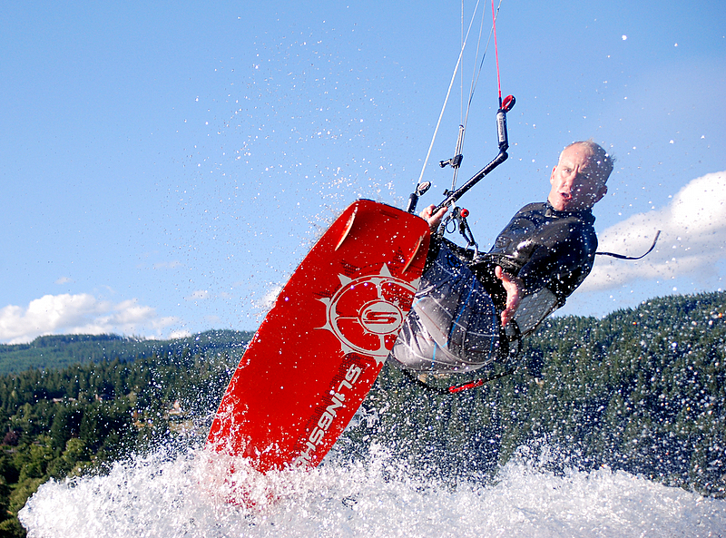 Jim explodes off the water