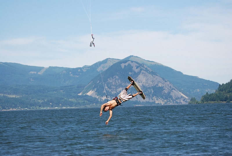 Grom hears his mom's diving instructions in his head, "..and REACH for the water as you go in..."