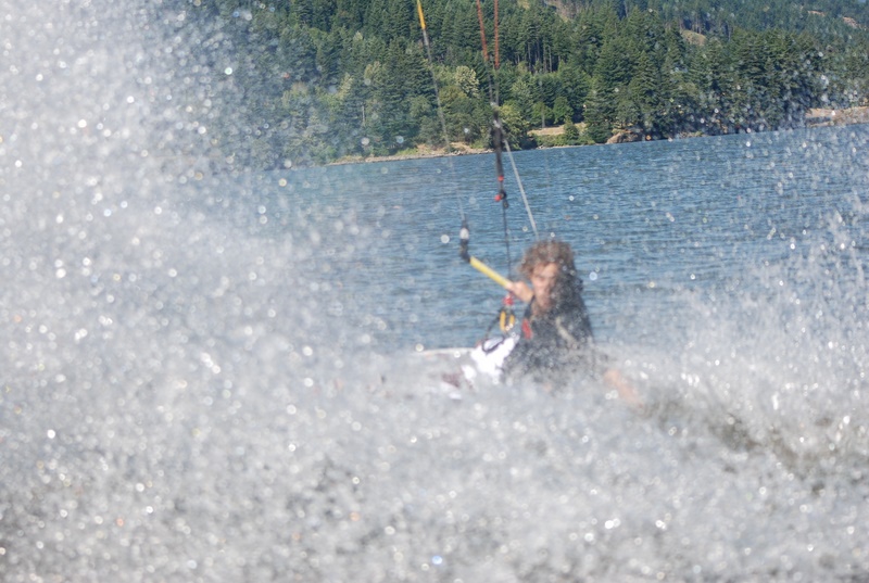 Shawn tries to cool me off! Kind of blurry but I like the effect.