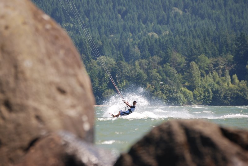 Shootin' through the rocks.