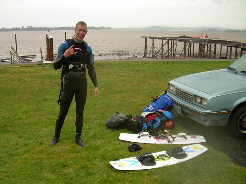 Kiting on Fern Ridge Reservoir (aka "The Ditch") in January