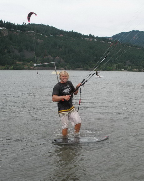 Brian working the skim board.