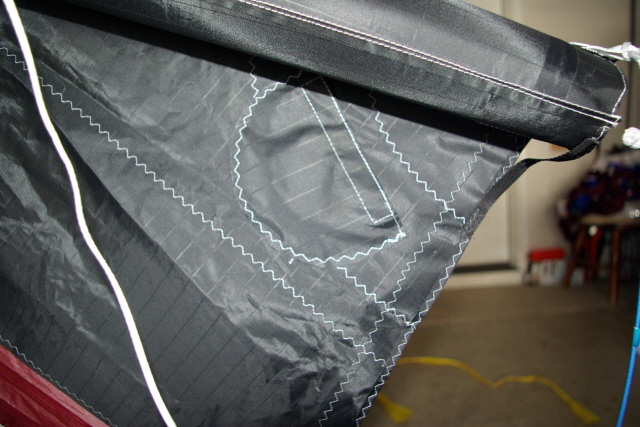 Here is a close up of the wingtip pocket. The pocket is for your bridle and leader extensions when they are not in use.