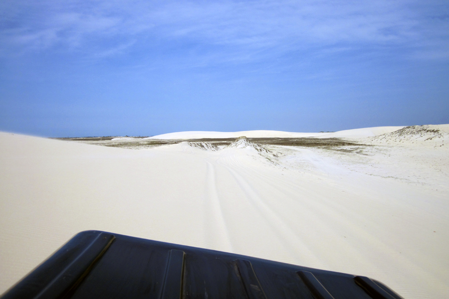 Sand blowing in the wind.