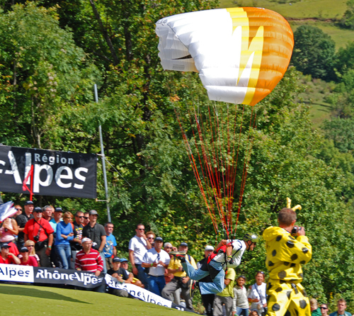 Launching the new 11m Swing Spitfire in front of about 6000 people.  I am really not that fat, but had no other place to put the glider bag and my ball cap.