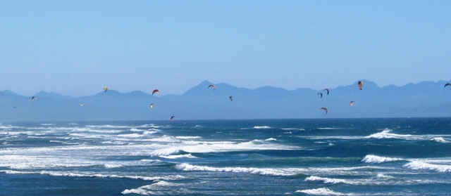Kite city in the surf!!