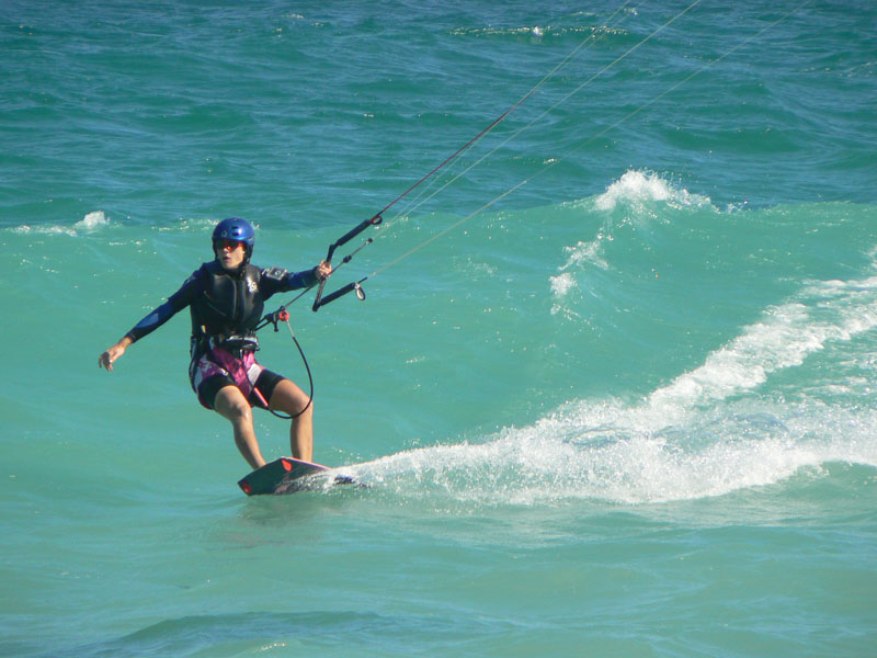 Janet catching a wave.