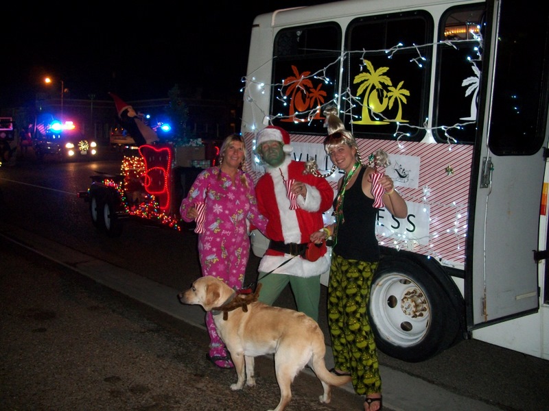 SPI christmas parade.  The grinch and some who-ville girls.