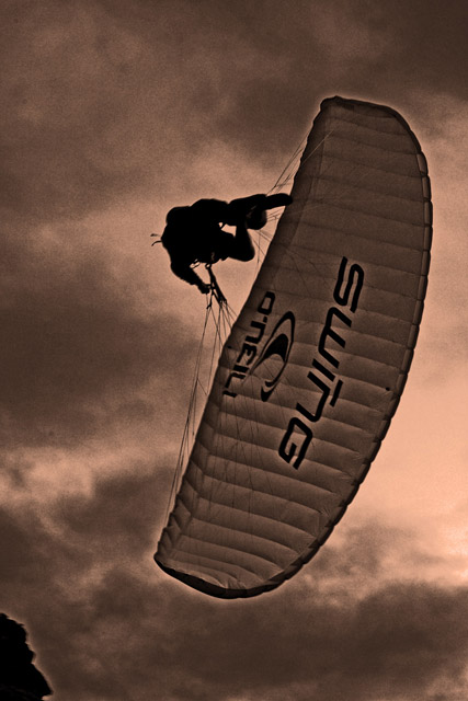 Winging over hard in Kahana in 26mph winds on a prototype 10m Speed Wing.