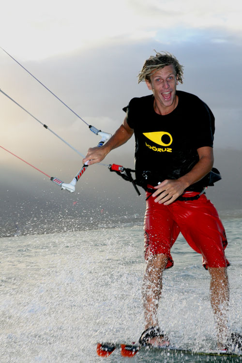 Cyril goofing around as the wind dies off.