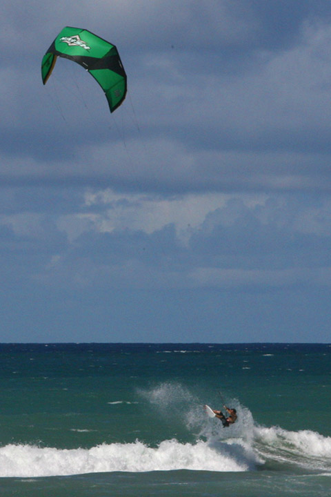 Damien enjoys a bit of down the line air.