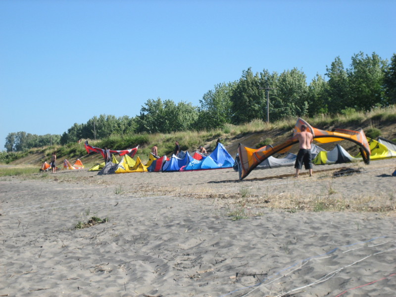 Setting up - we got there and the party had already started.