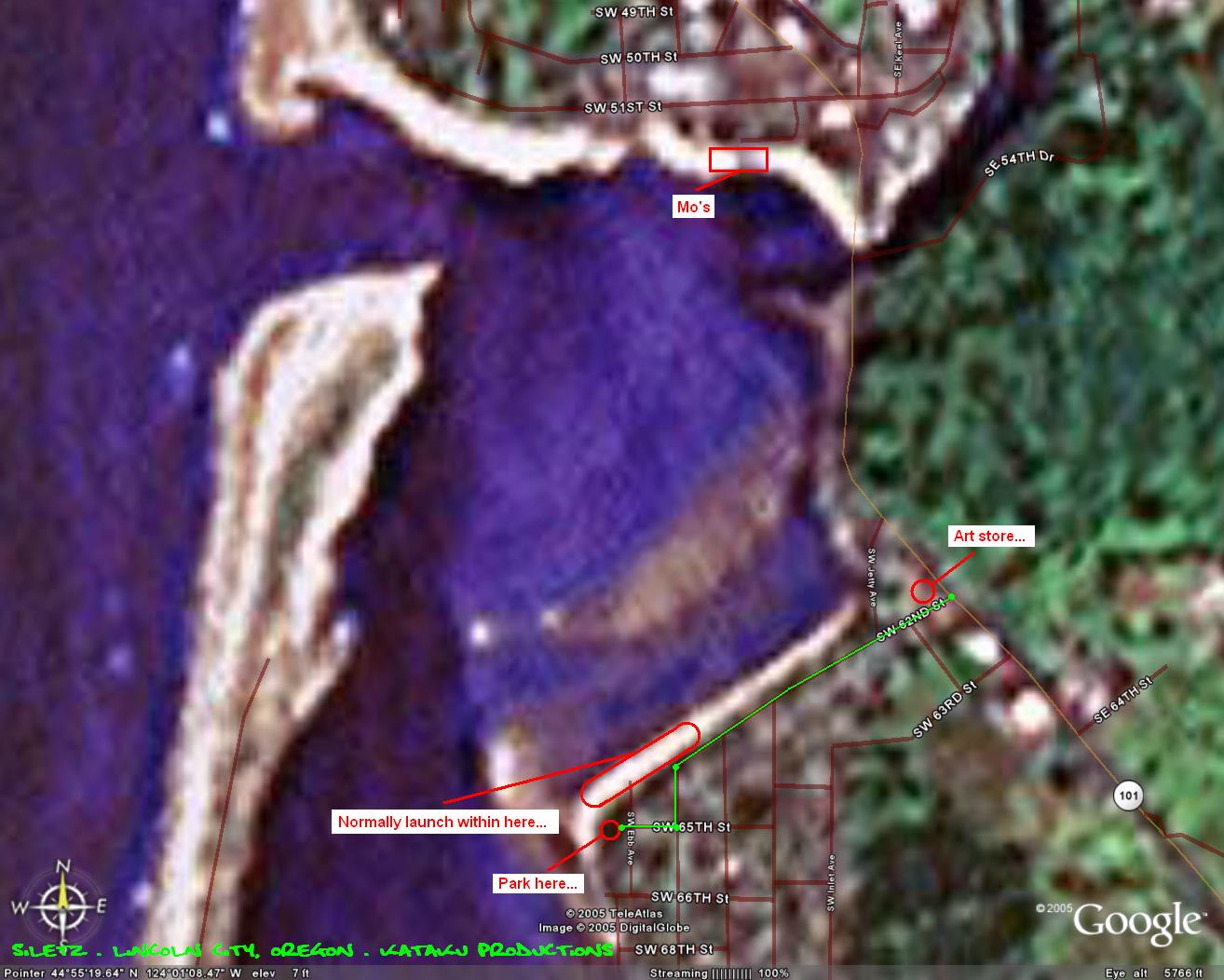 Google Earth - Siletz Bay, Licoln City