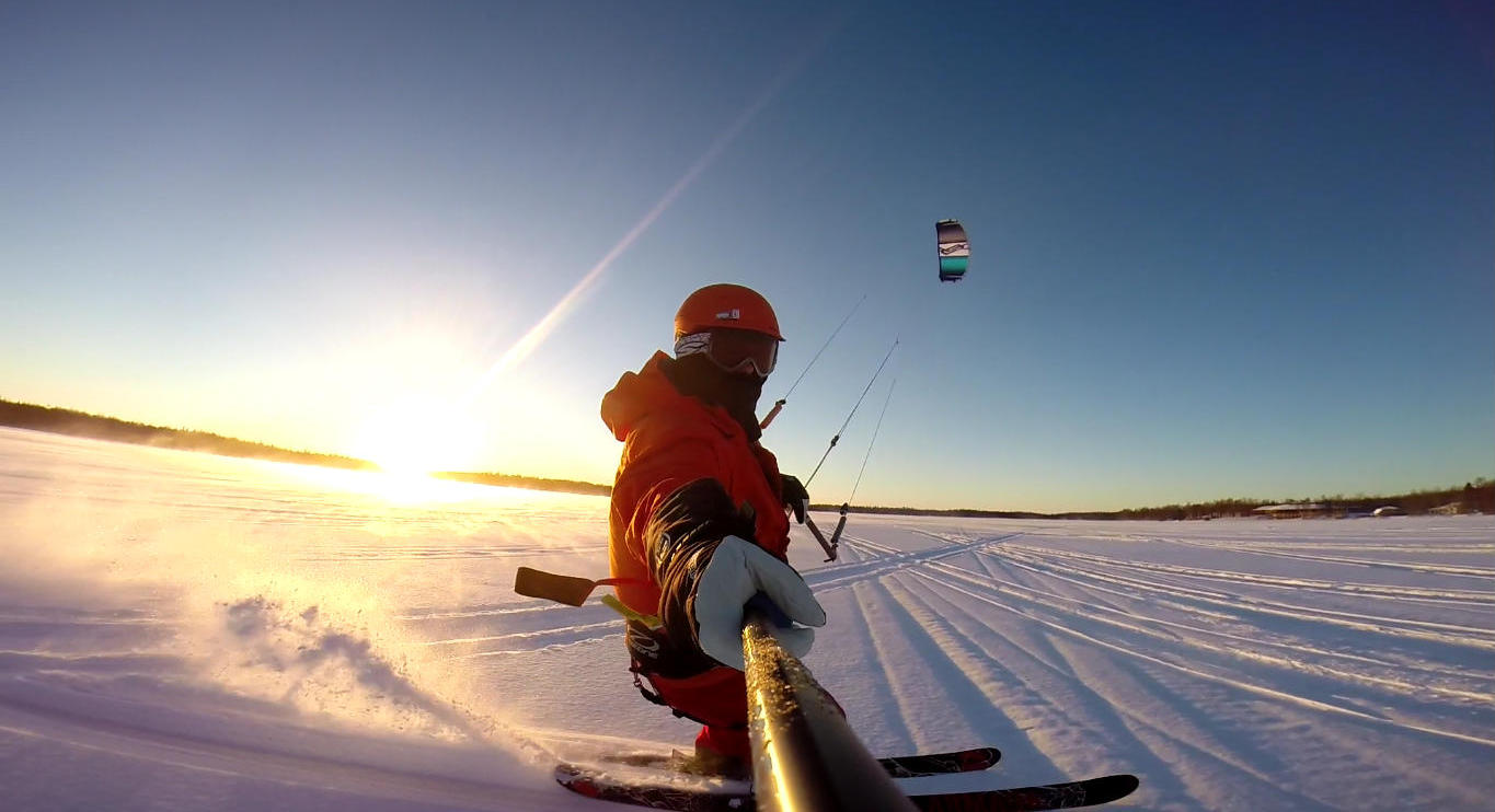 Snowkite 7m Ocean Rodeo Prodigy.  November 30th. 2013 - Lake Lucille Alaska.